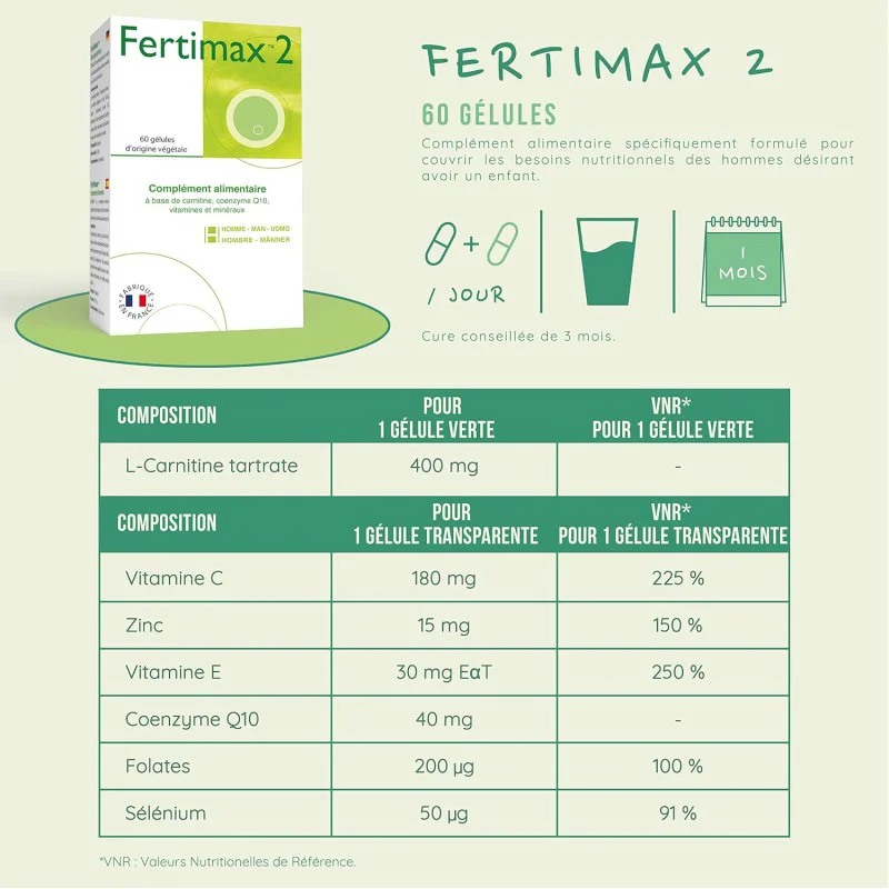 Fertimax 2 pour la qualité du sperme